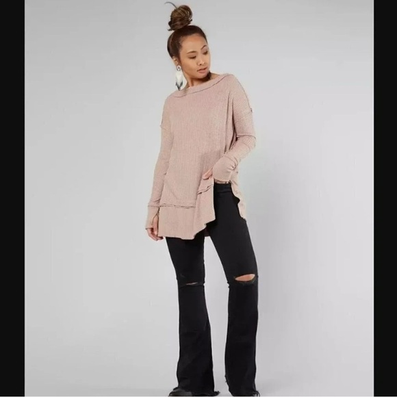 Free People We The Free Women's North Shore Thermal Tunic Top
Size Small Tan - Picture 3 of 10